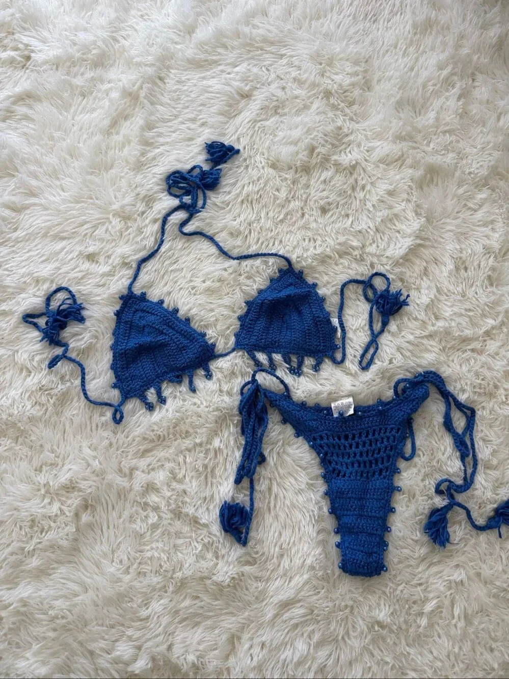 Mars the Label blue knit bikini set size XS
